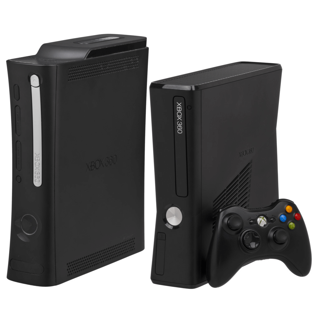 XBox 360 Elite und XBox 360 S im Größenvergleich