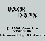 Race Days - GAMEBOY - Nintendo Game Boy - Titles
