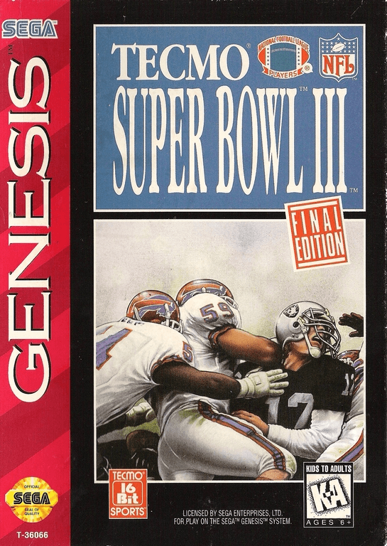 Tecmo Super Bowl III: Final Edition - GEN - Sega Genesis