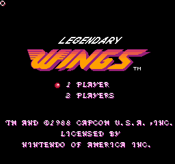 Legendary Wings - NES - Nintendo Entertainment System - Titles
