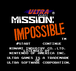 Mission: Impossible - NES - Nintendo Entertainment System - Titles