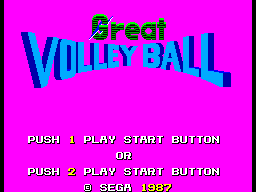 Great Volleyball - SM3 - Sega Mark III - Titles