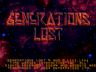 Generations Lost - SMD - Sega Mega Drive - Titles