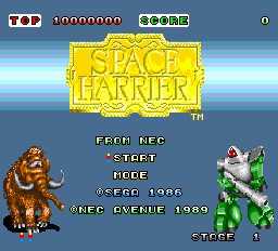 Space Harrier - TG16 - NEC Turbo Grafx TurboChip - Titles